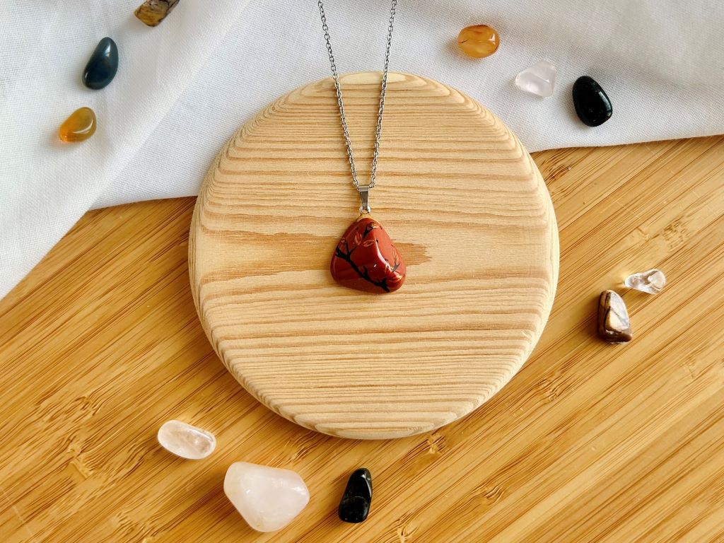 Necklace "Rosehip Tea" Red Jasper