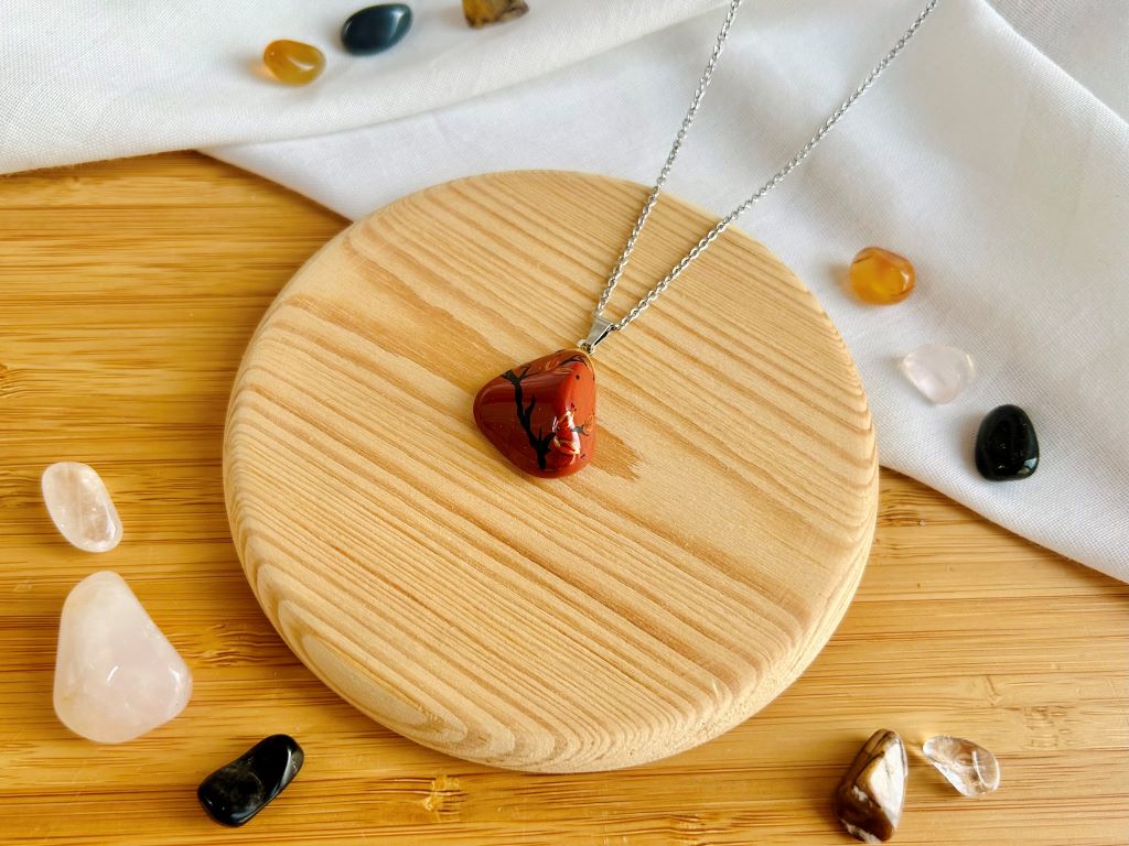 Necklace "Rosehip Tea" Red Jasper