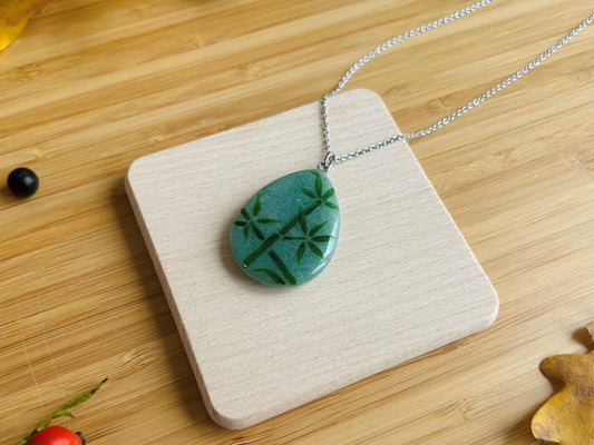 "Bamboo Grove" green aventurine necklace