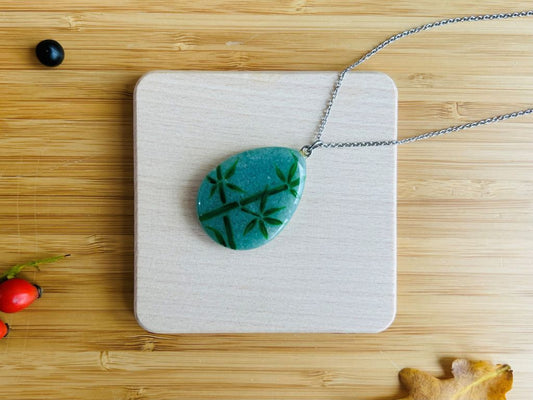 "Bamboo Grove" green aventurine necklace