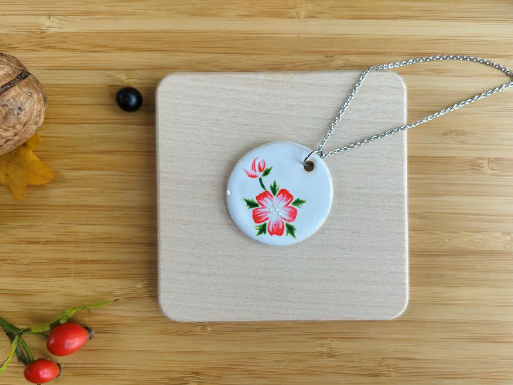 ceramic necklace "Cherry Blossom"