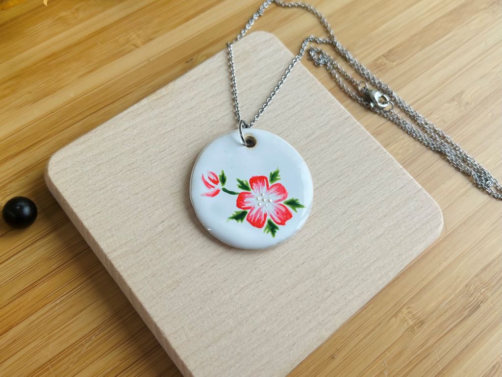 ceramic necklace "Cherry Blossom"
