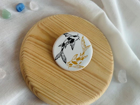 ceramic brooch "Lake Jewels or Koi Carp"