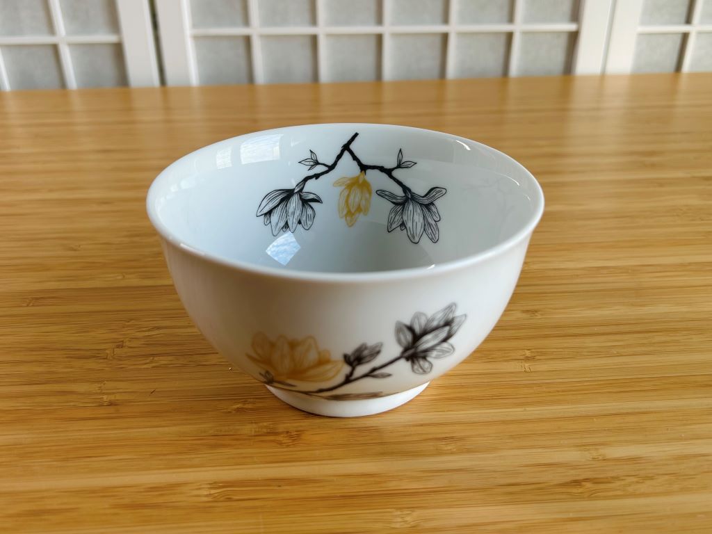 Runde Schale "Magnolia" mit Gold 400 ml
