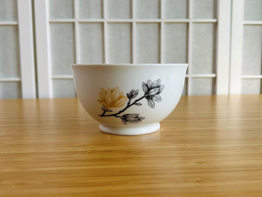 Round bowl "Magnolia" with gold 400 ml