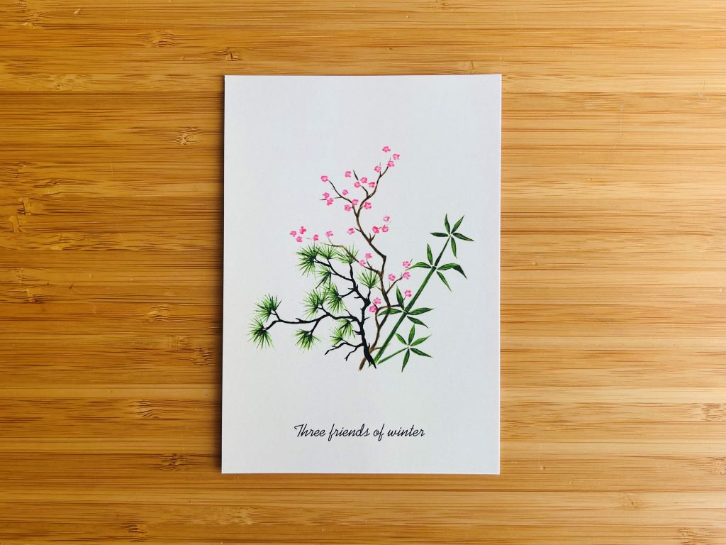 Postcard "Three Friends of Winter" A6