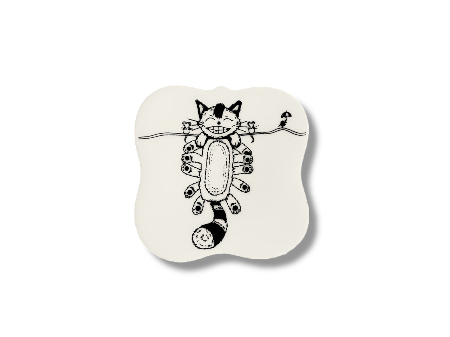 Chopstick rest square "Catbus" 5.5x5.5 cm