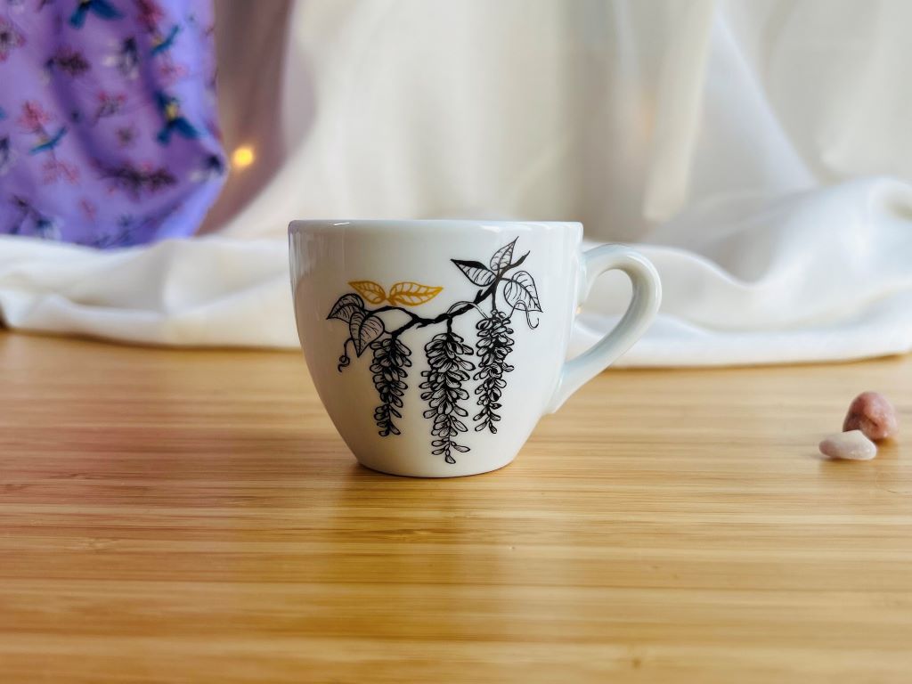 Espresso cup "Wisteria" with gold 90 ml