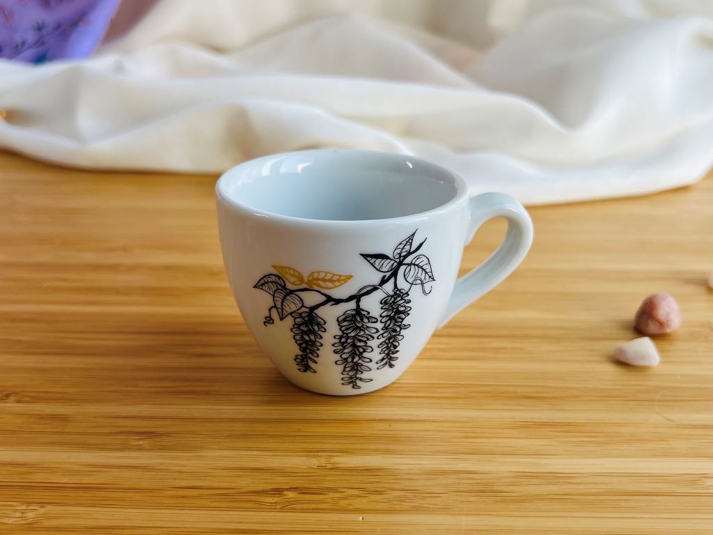 Espresso cup "Wisteria" with gold 90 ml