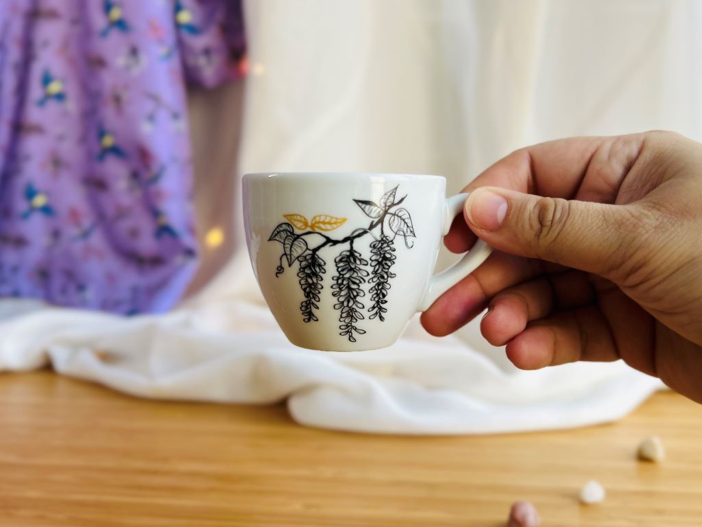 Espresso cup "Wisteria" with gold 90 ml