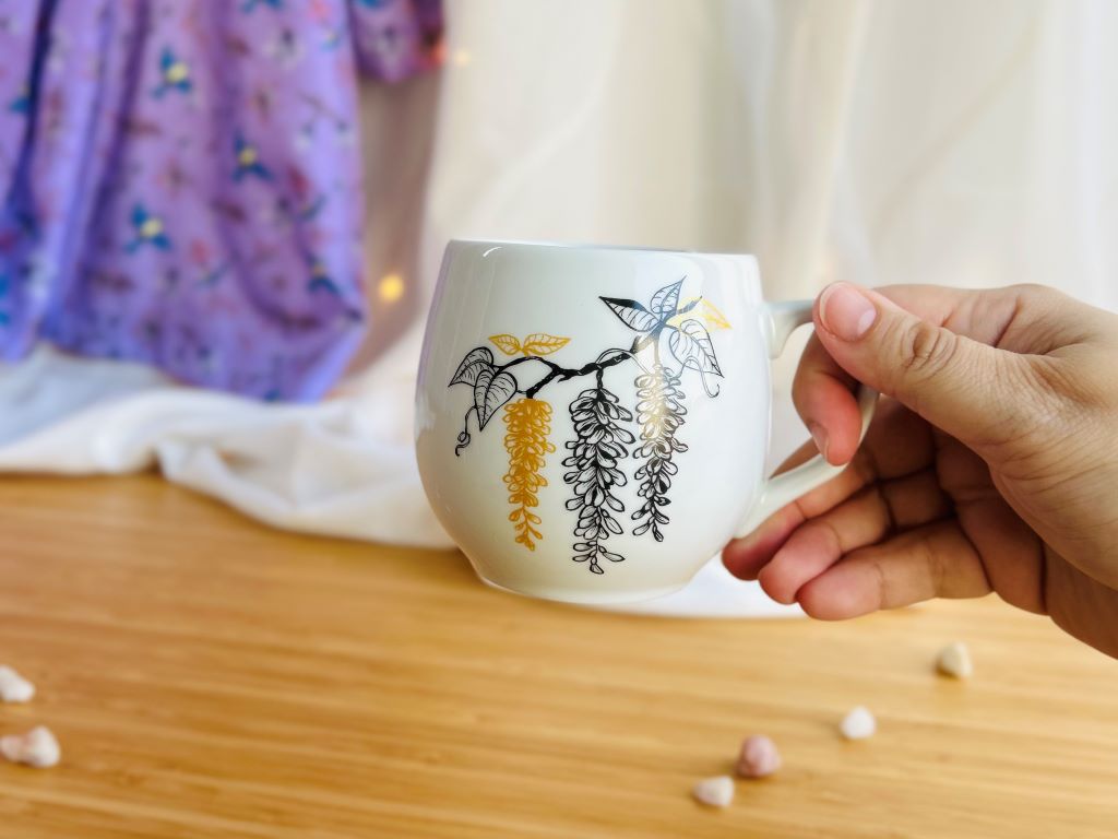 Mug "Wisteria" with gold 300 ml