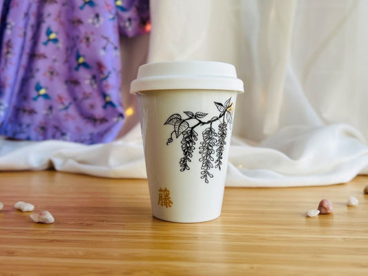 To Go Mug "Wisteria" with gold 300 ml