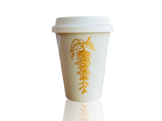 To Go Mug "Wisteria" with gold 300 ml