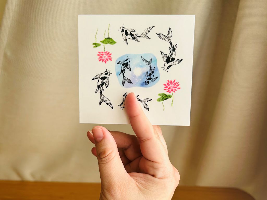 Temporary tattoo "Lake Gems or Koi Carp in a Lotus Pond"
