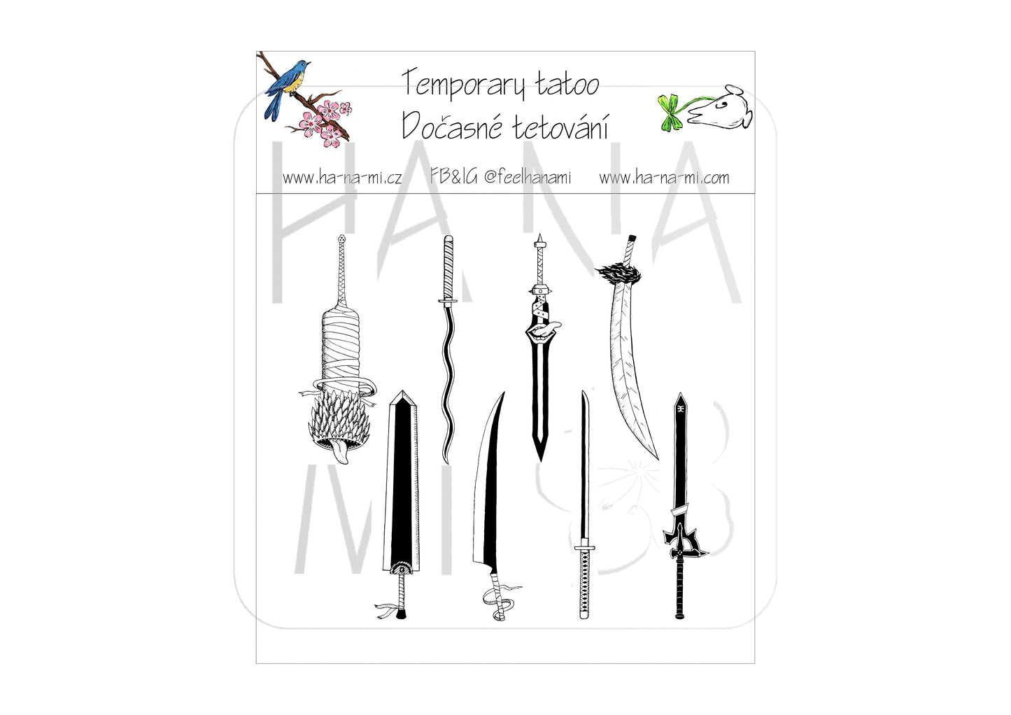 Temporary tattoo "Anime Swords"