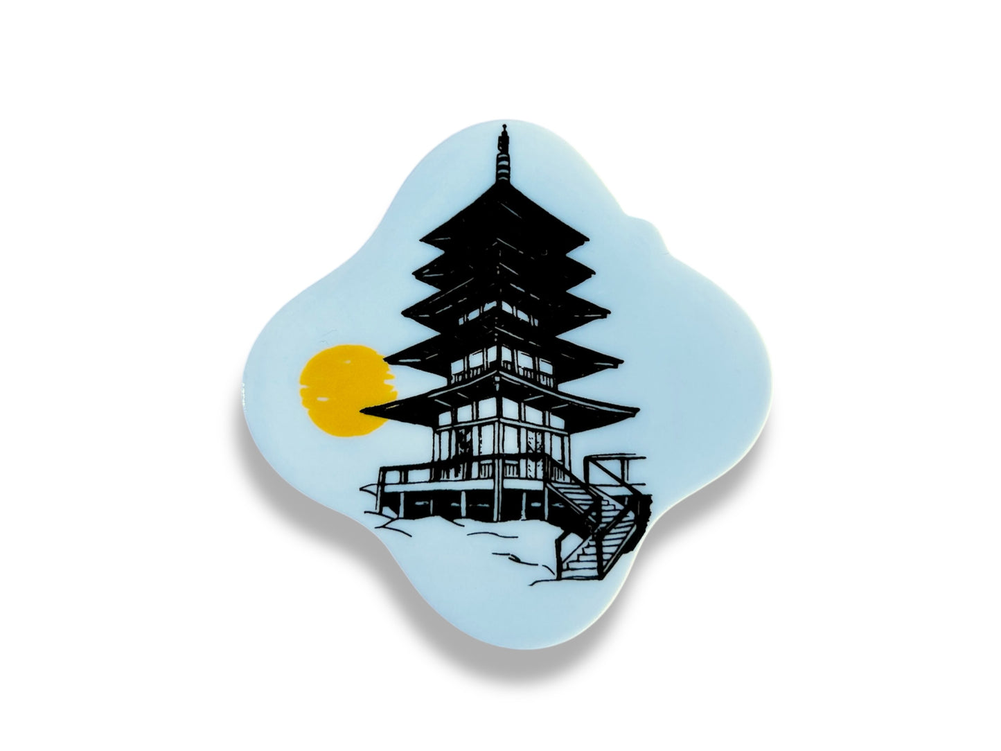 Chopstick rest, square, "Pagoda" 5.5x5.5 cm