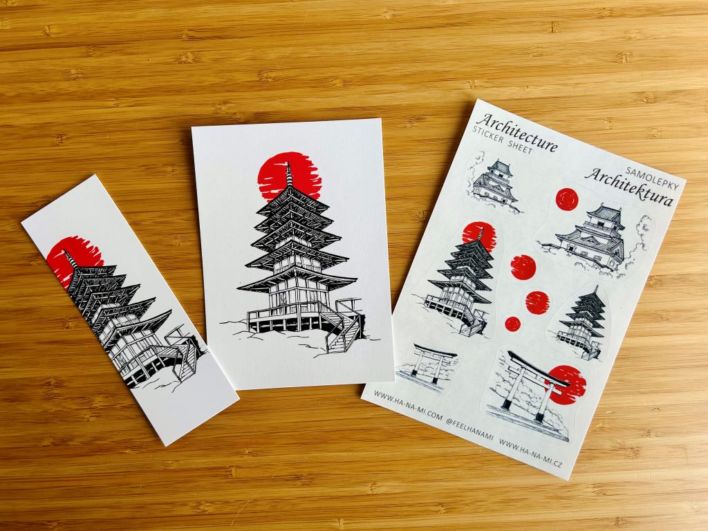 "Japanese Architecture" Stickers