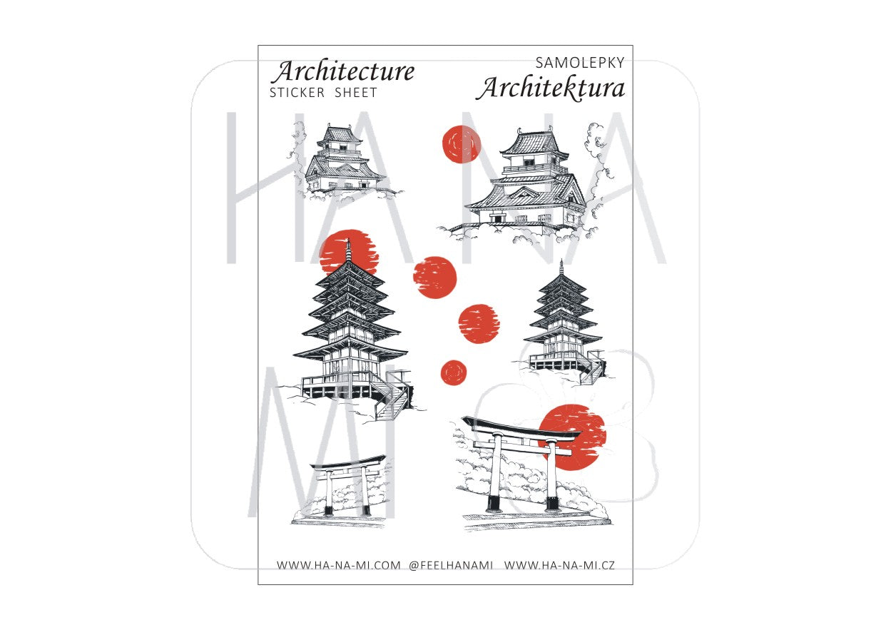 "Japanese Architecture" Stickers