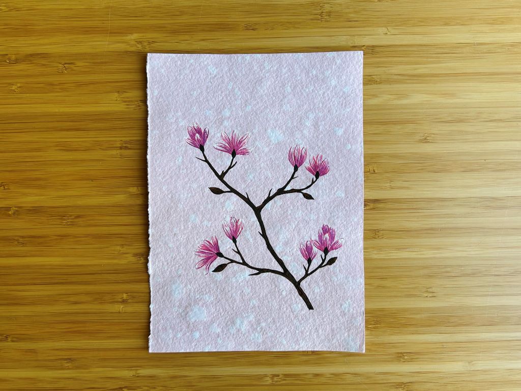 Picture "Scent of a Spring Dream" for framing, original on handmade A5 paper