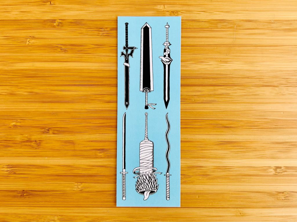 Bookmark "Anime Swords" 15 x 5 cm