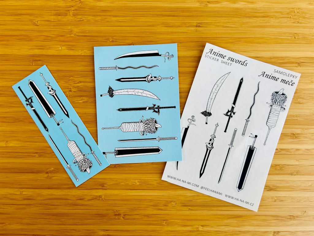 Bookmark "Anime Swords" 15 x 5 cm