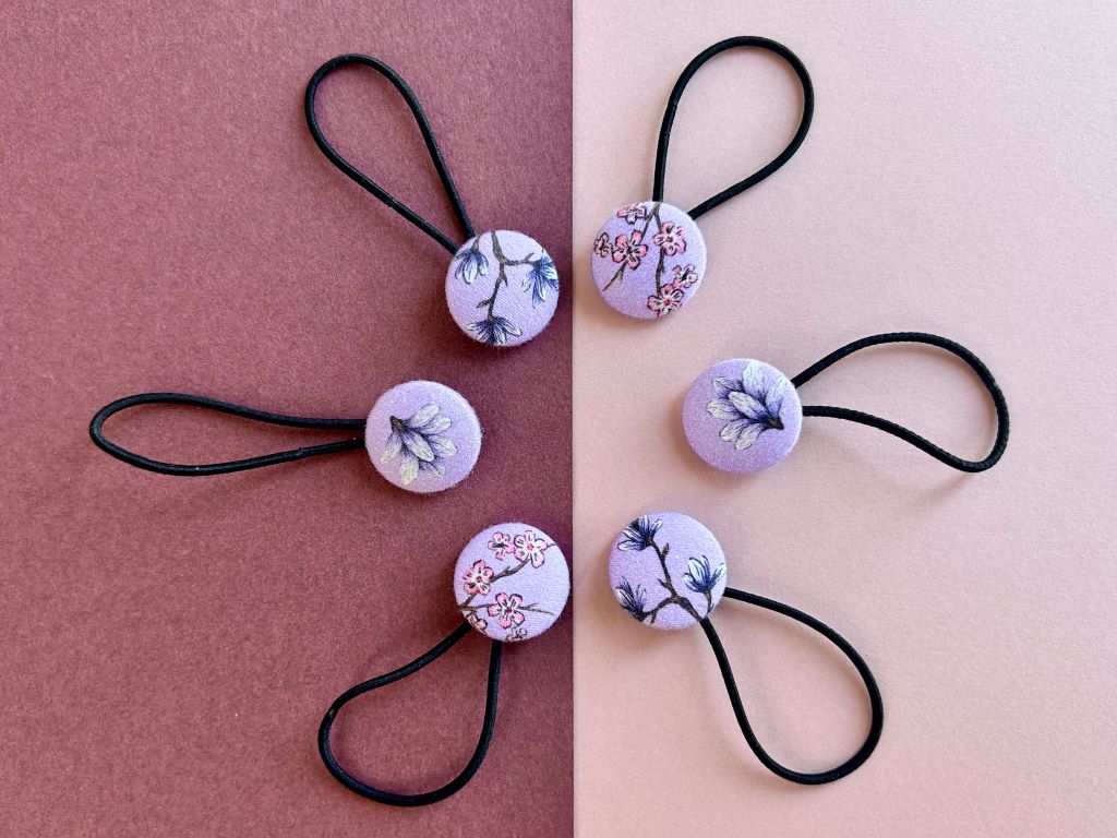small hair scrunchie "Spring Japan"
