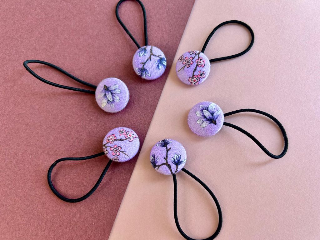 small hair scrunchie "Spring Japan"