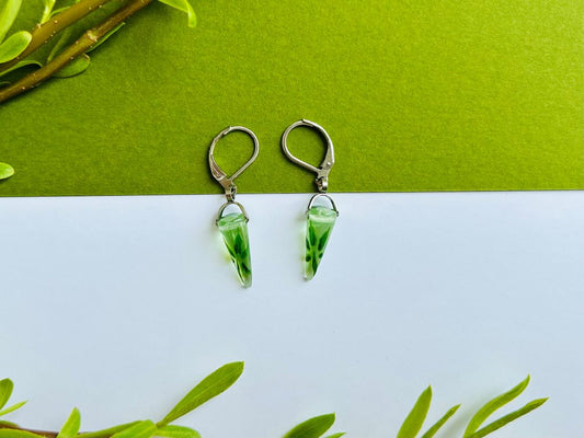 Glass earrings "Bamboo Grove"