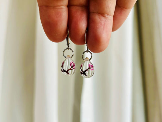 Glass earrings "Scent of a Spring Dream"