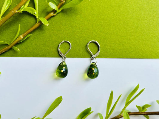 Glass Earrings "Long-lived Pine"