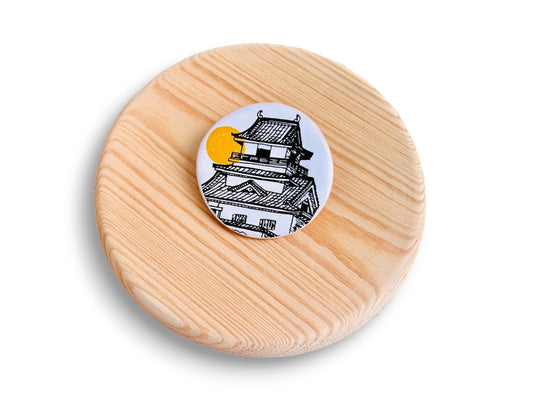 ceramic brooch "Architecture of Ancient Japan"