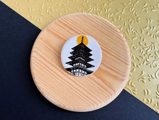 ceramic brooch "Architecture of Ancient Japan"