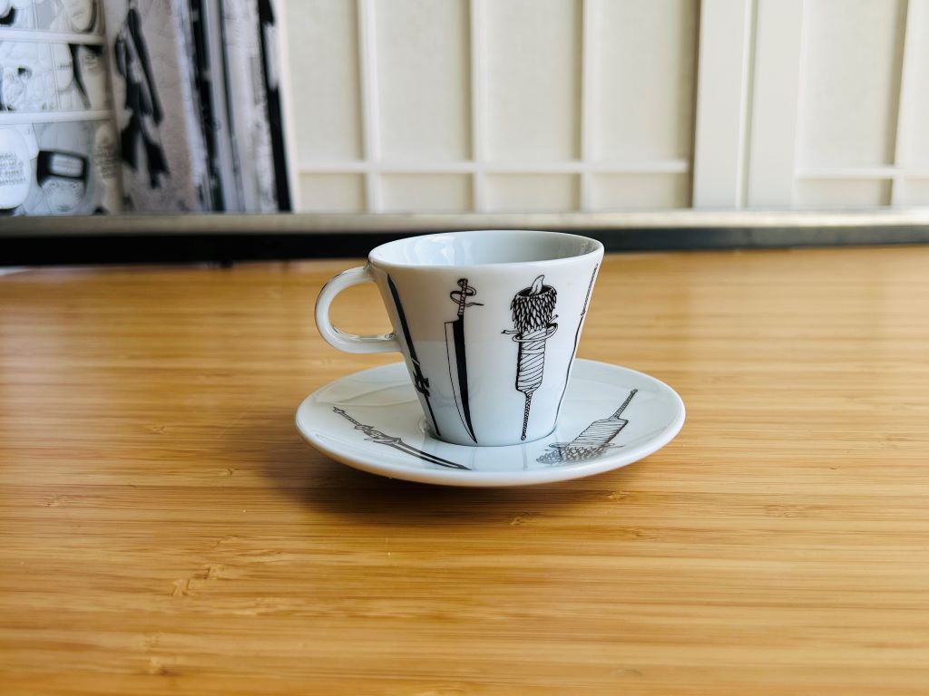 espresso hrneček s podšálkem "Anime meče" 45 ml