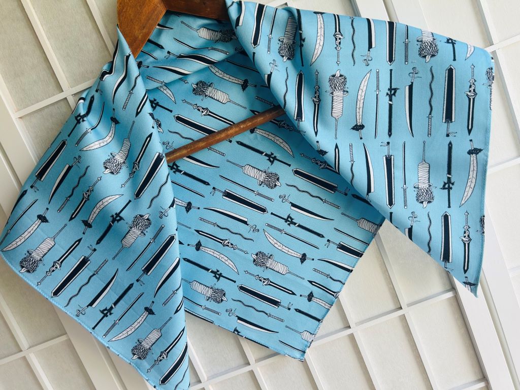 Medium scarf "Anime Swords" 67x67 cm