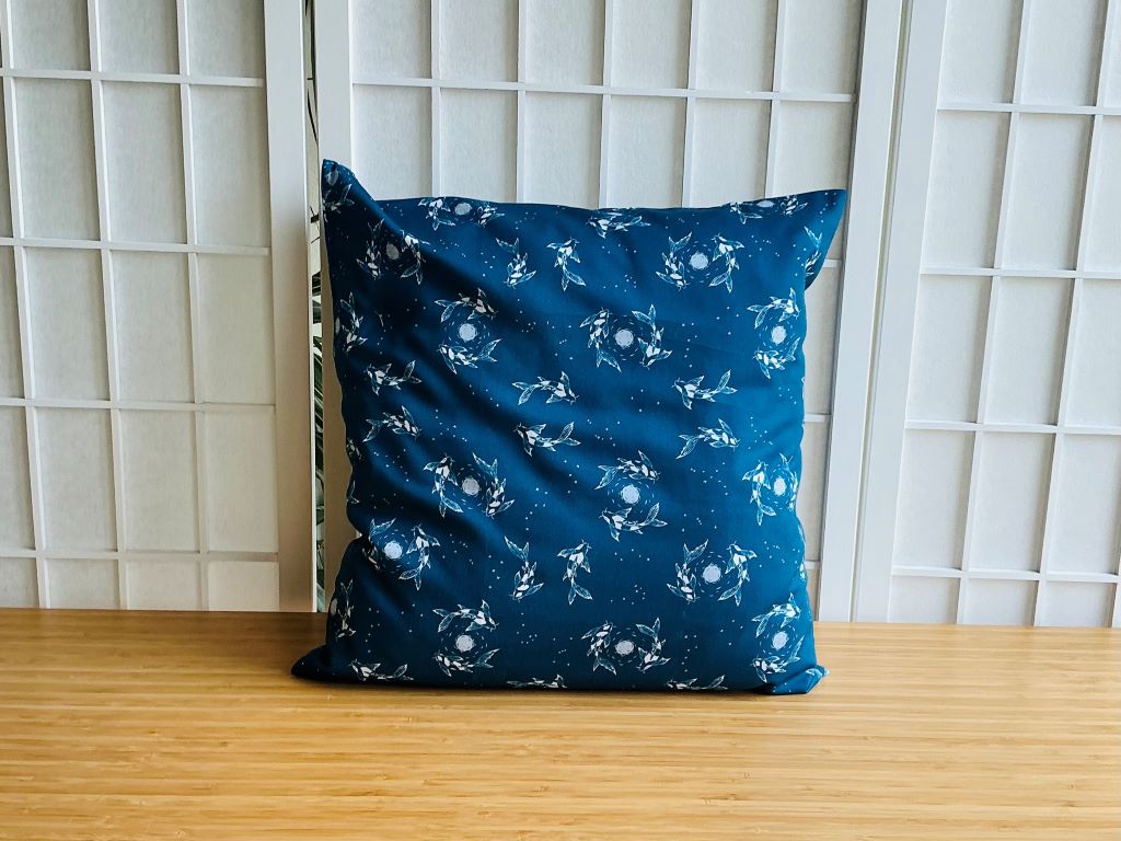 Pillowcase "Lake Gems or Koi Carp with the Moon"