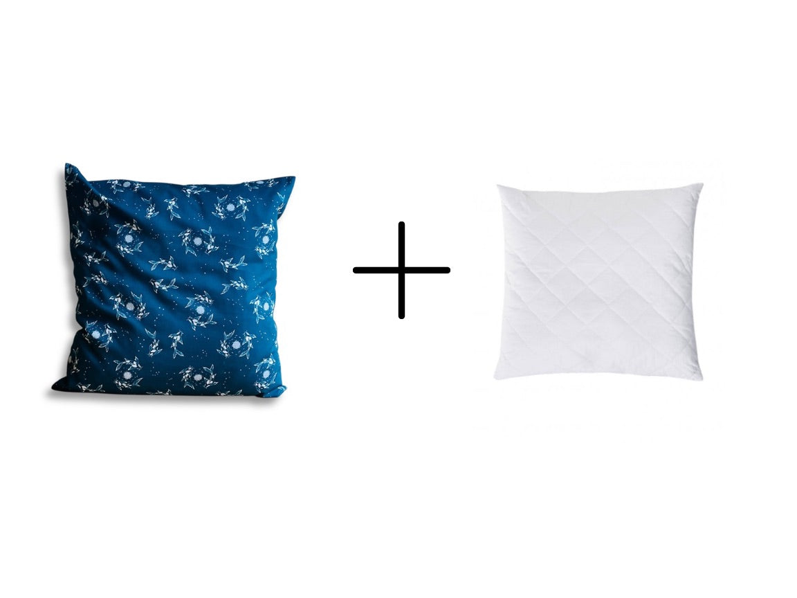 Pillowcase "Lake Gems or Koi Carp with the Moon"