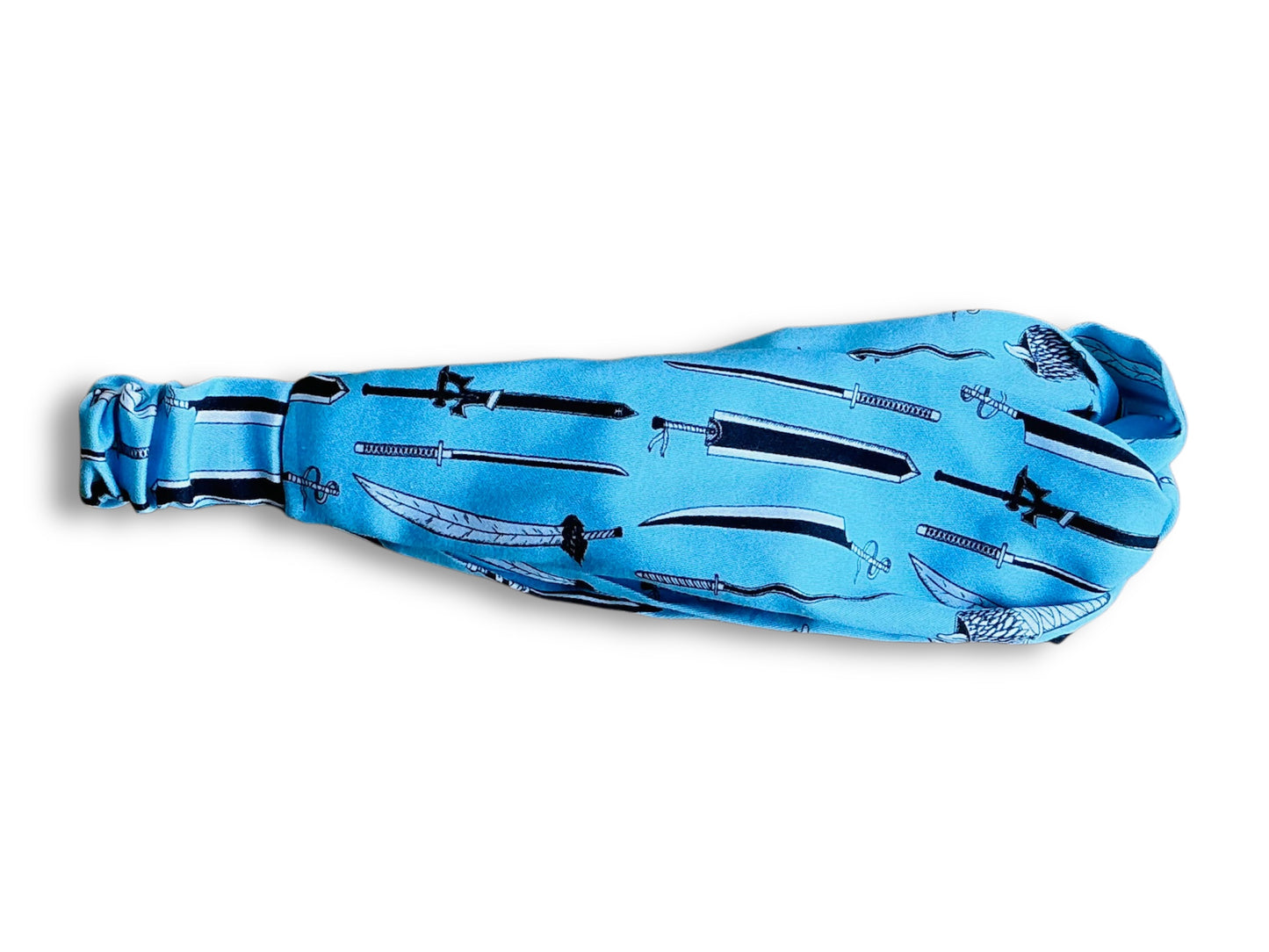 Fabric headband "Anime Swords" with elastic band