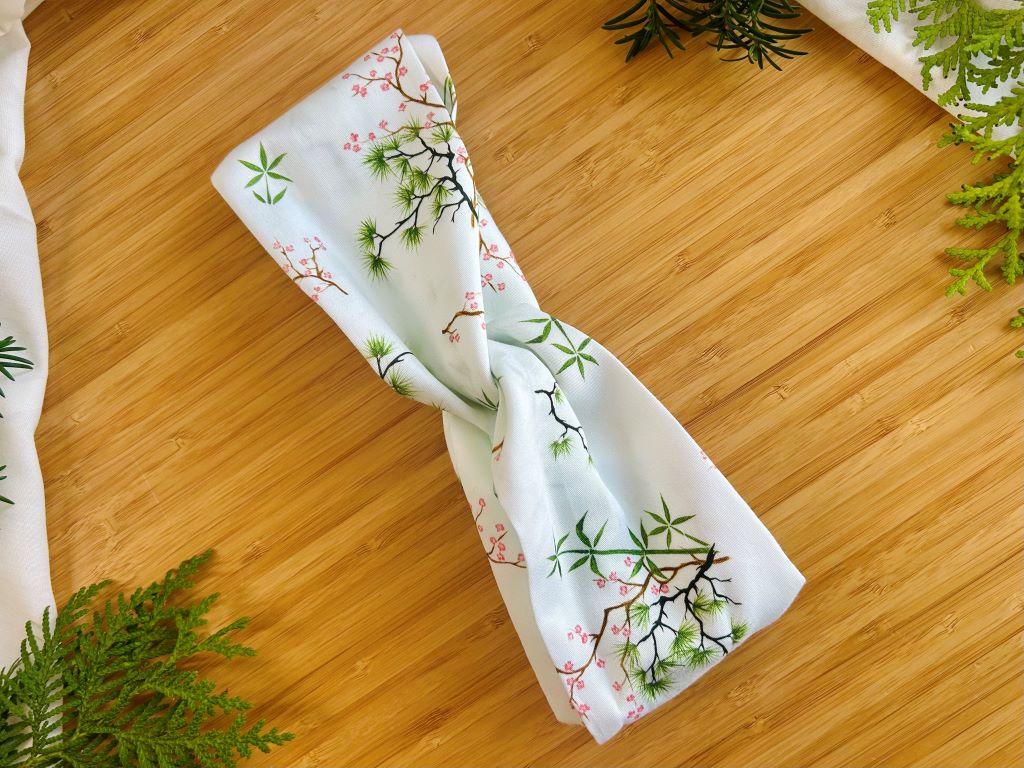 fabric headband "Three Winter Friends" with elastic