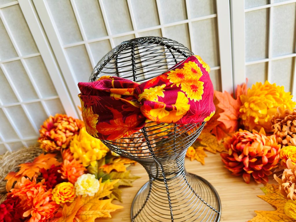 "Autumn Colors Park" fabric headband with elastic
