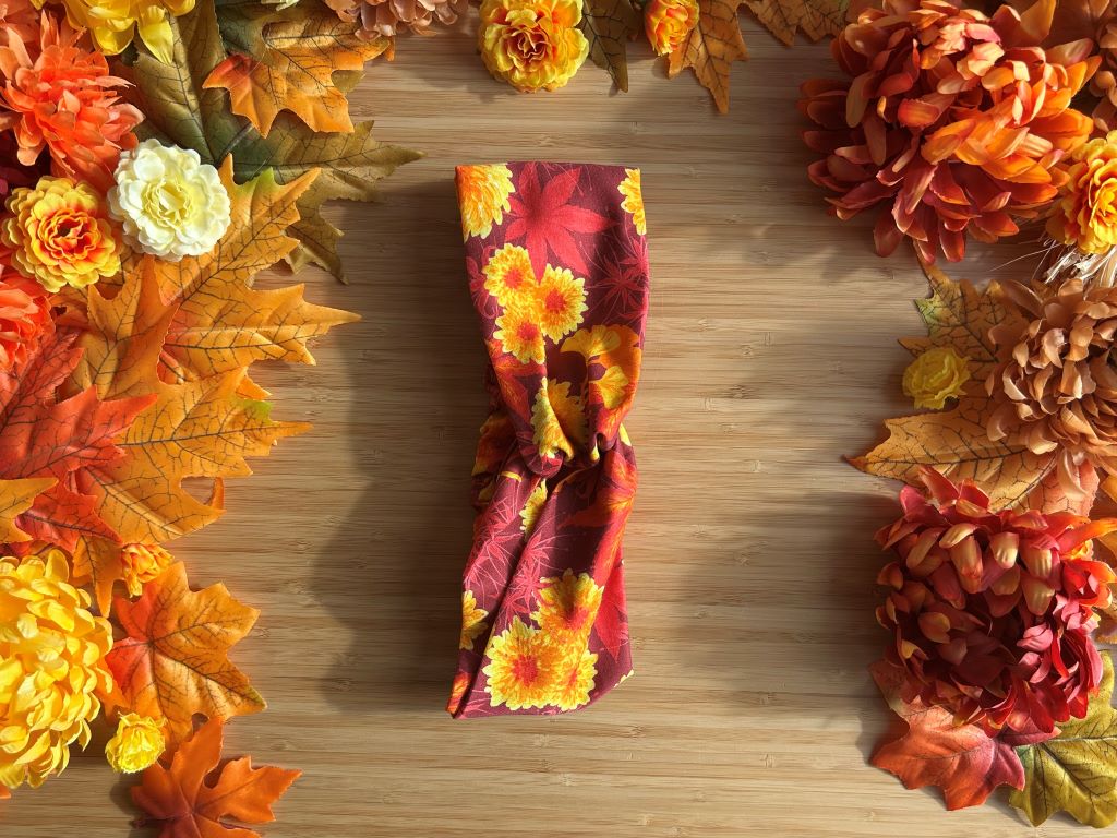 "Autumn Colors Park" fabric headband with elastic