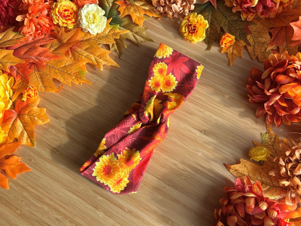 "Autumn Colors Park" fabric headband with elastic