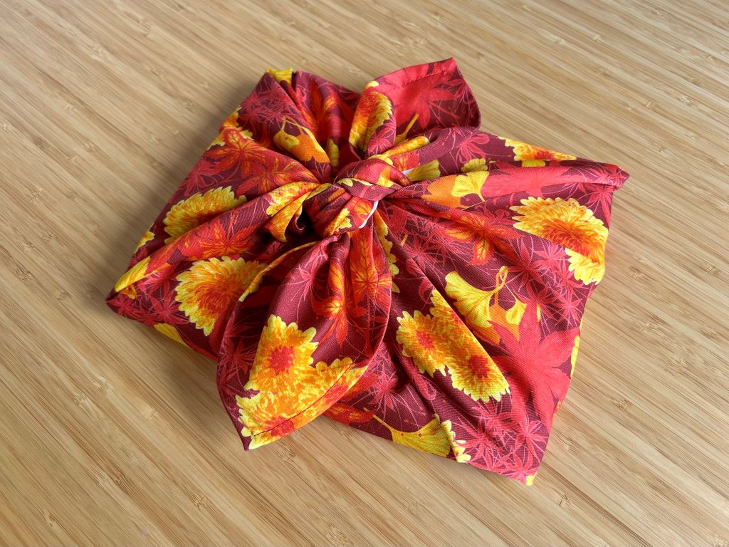 medium scarf "Park in autumn colours" 67x67 cm