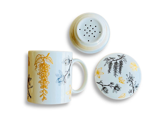 Mug "Spring Japan" with infuser and lid 300 ml