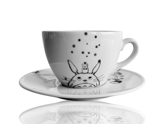Mug with saucer "Totoro and Catbus" 350 ml