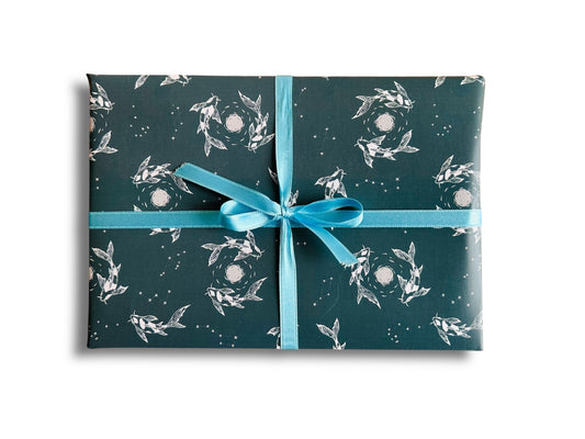 Wrapping paper "Lake Jewels or Koi Carp with the Moon" 475 x 680 mm