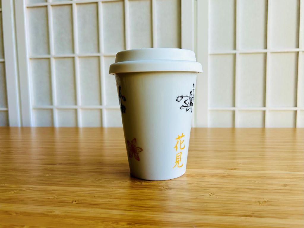 To Go mug "Sakura" with gold, 300 ml