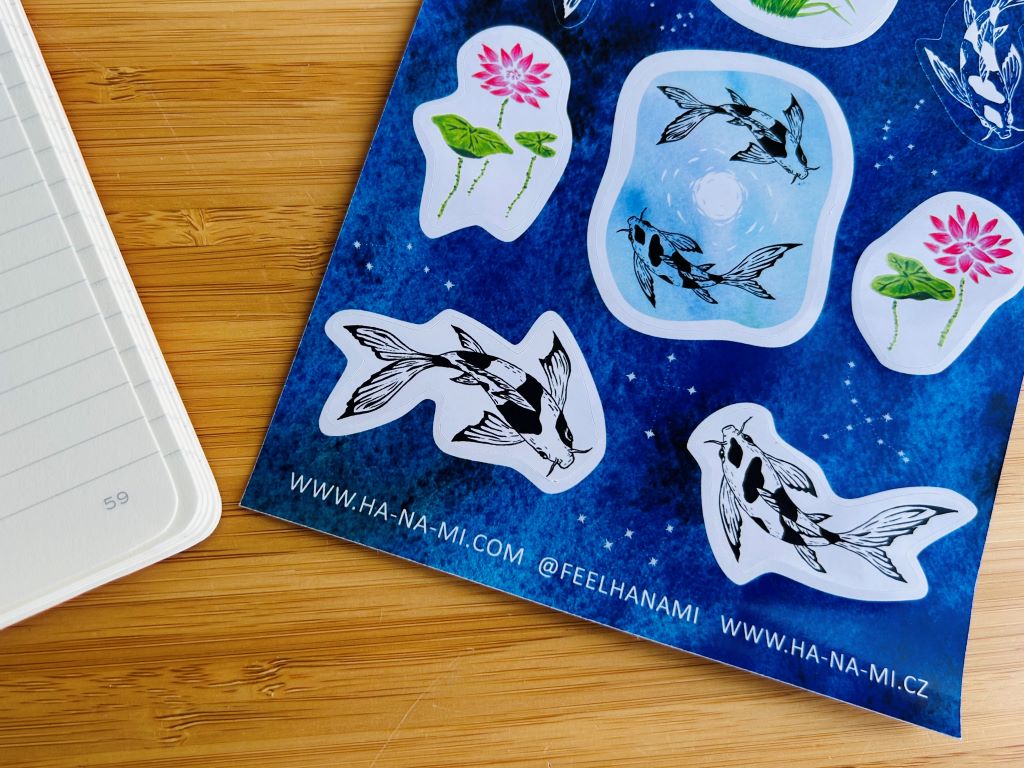 Stickers "Lake Jewels, or Koi with the Moon"
