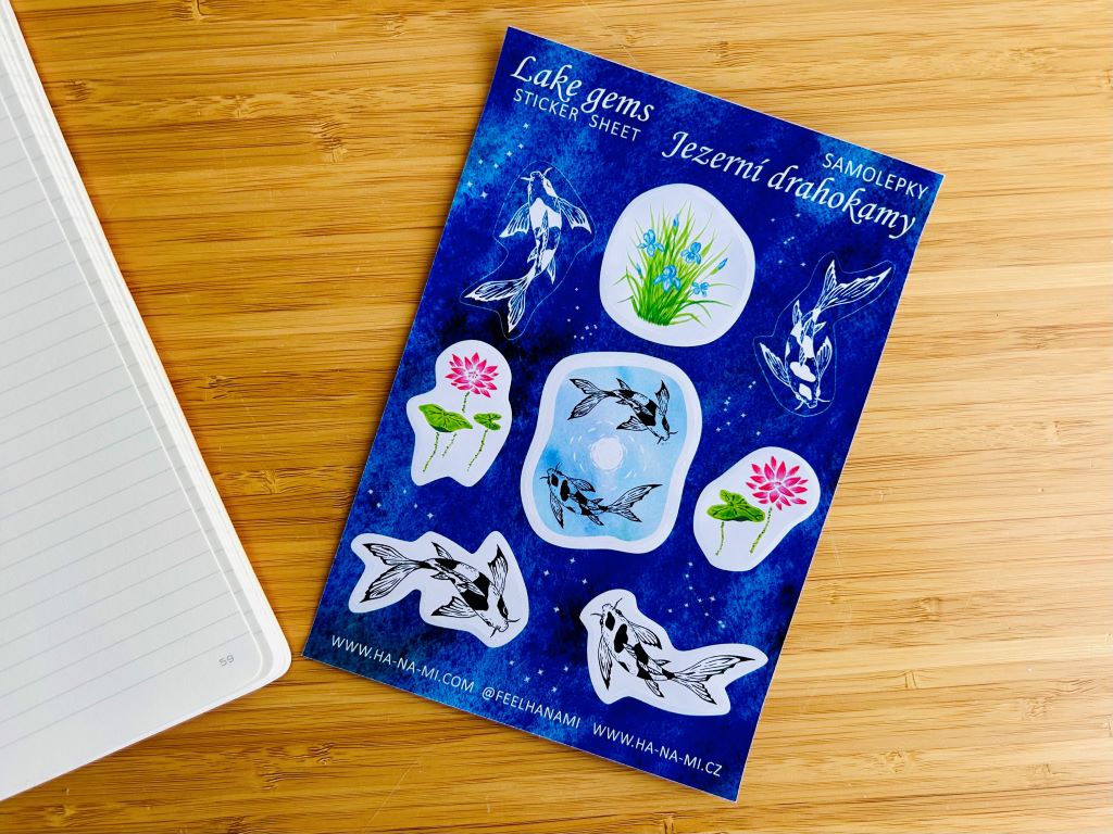 Stickers "Lake Jewels, or Koi with the Moon"