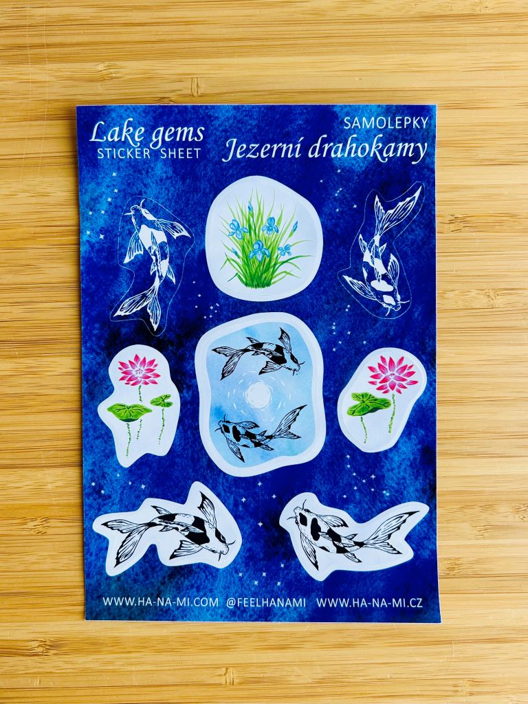 Geschenkpaket "See-Juwelen oder Koi-Karpfen mit Mond" aus Papier