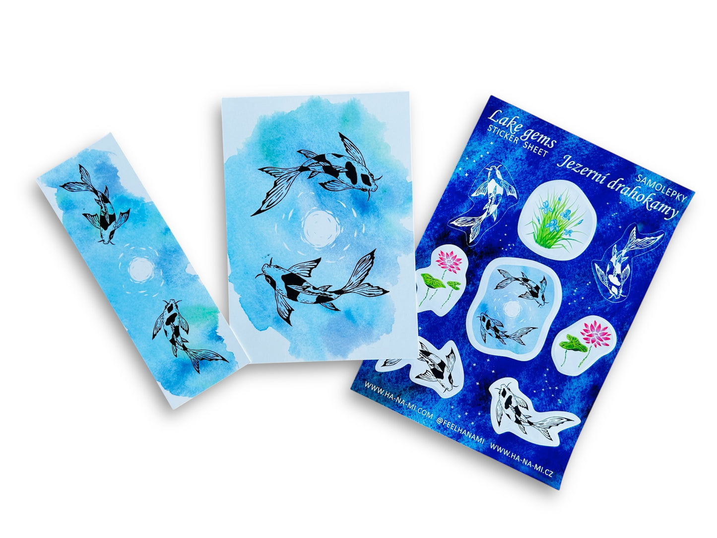 Geschenkpaket "See-Juwelen oder Koi-Karpfen mit Mond" aus Papier